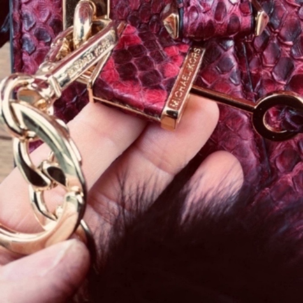 Michael Kors Collection Python Casey Satchel With… - image 6